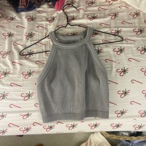 Aerie grey crop tank top Size S